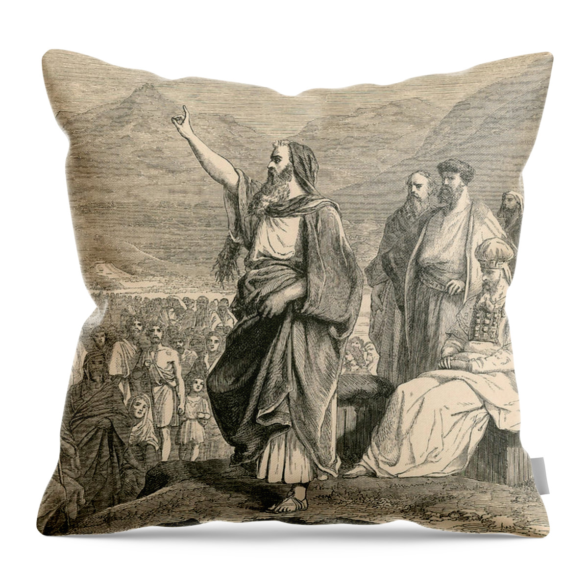 History Throw Pillow featuring the photograph Moses, Christian, Hebrew And Muslim #1 by Photo Researchers