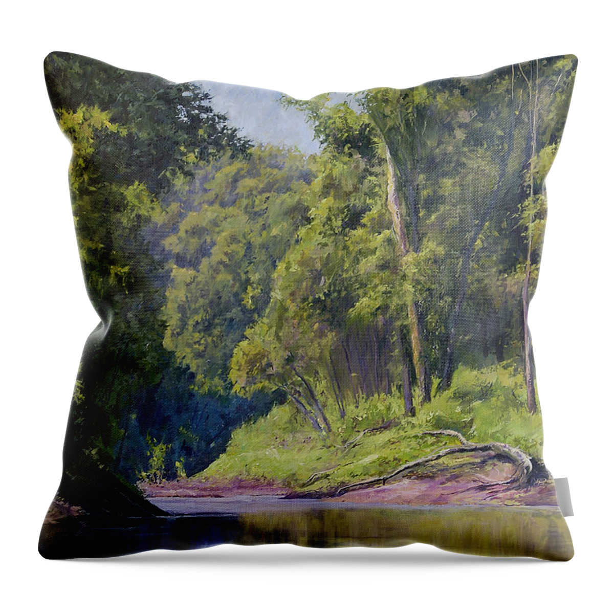 Mississippi Throw Pillow featuring the painting Near the River at Friars Point #1 by Bill Jackson