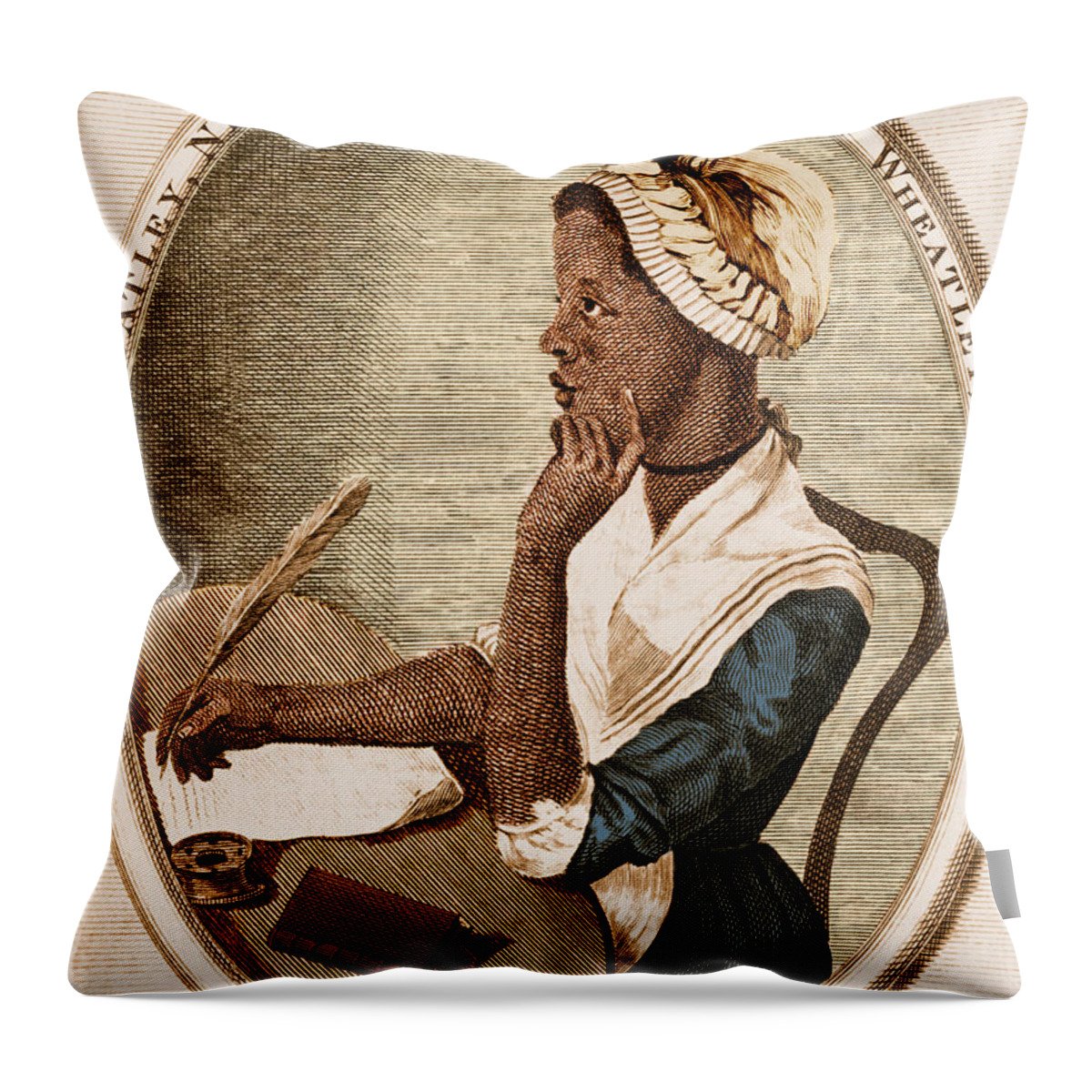 History Throw Pillow featuring the photograph Phillis Wheatley by Photo Researchers