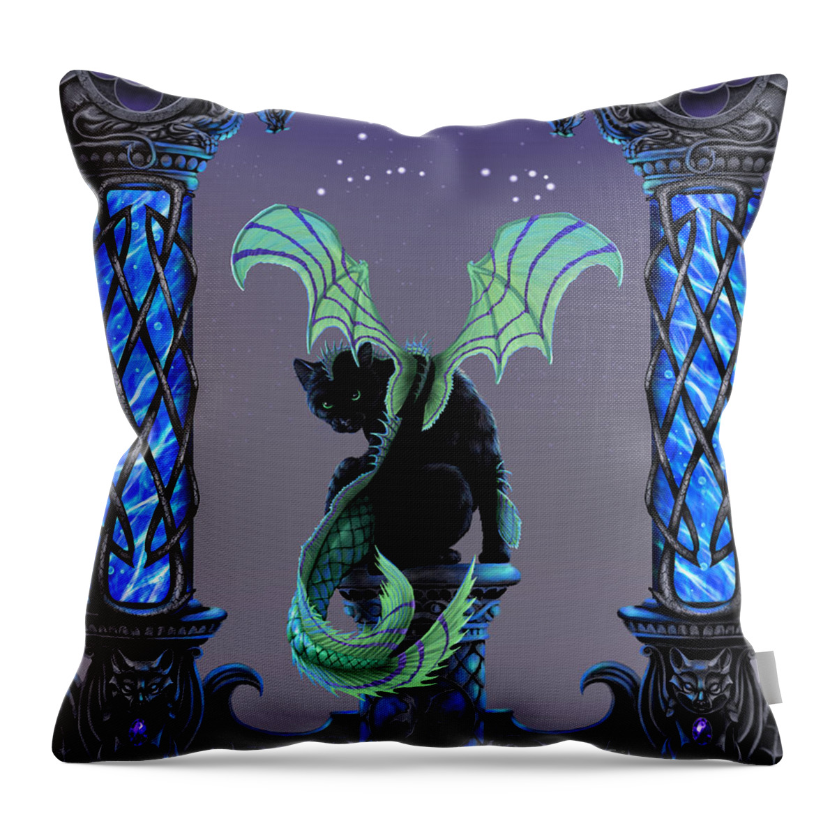 Pisces Throw Pillow featuring the digital art Pisces #1 by Stanley Morrison