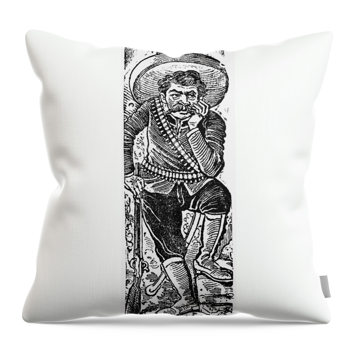 1910 Throw Pillow featuring the photograph Posada: Revolutionary #1 by Granger