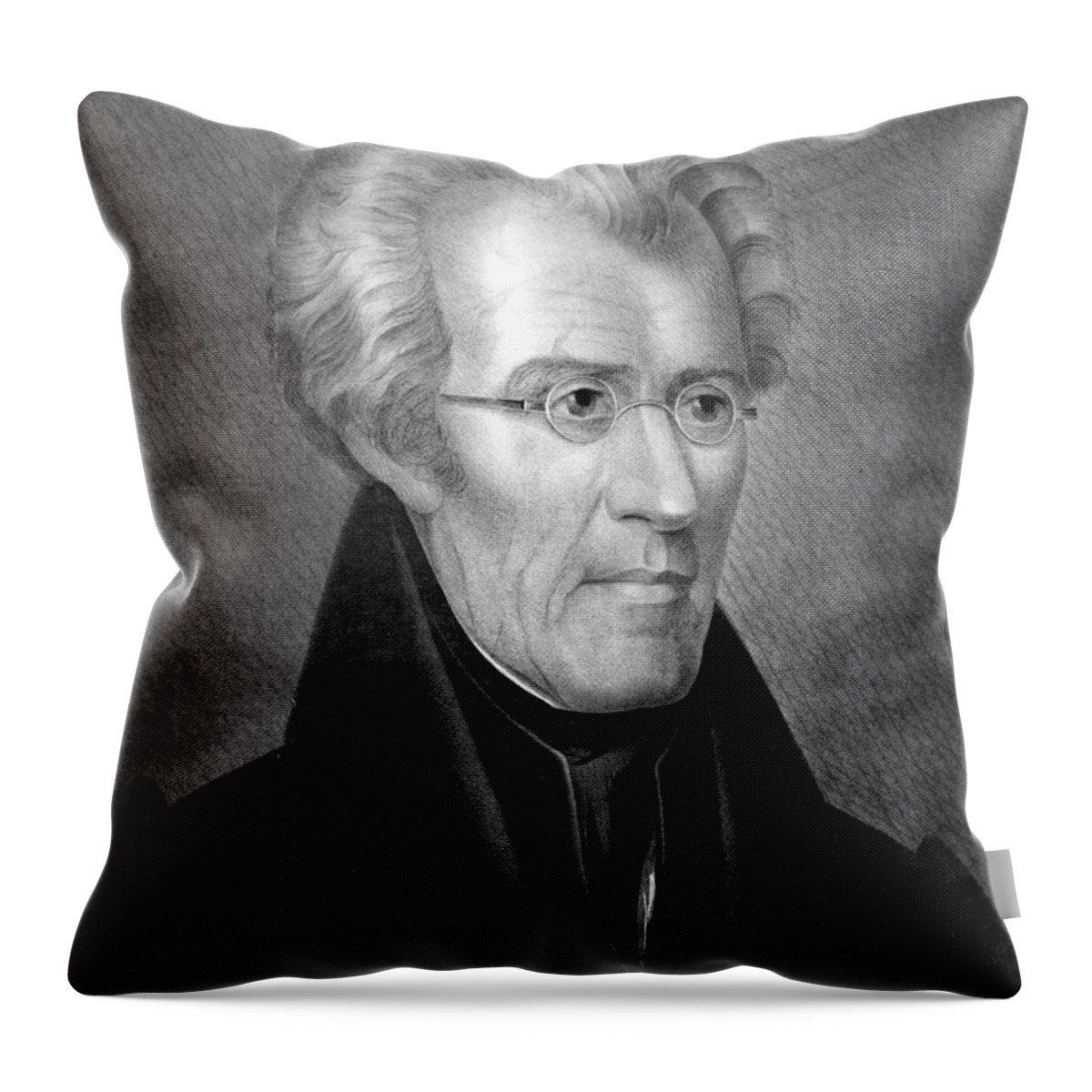 president Andrew Jackson Throw Pillow featuring the photograph President Andrew Jackson #1 by International Images