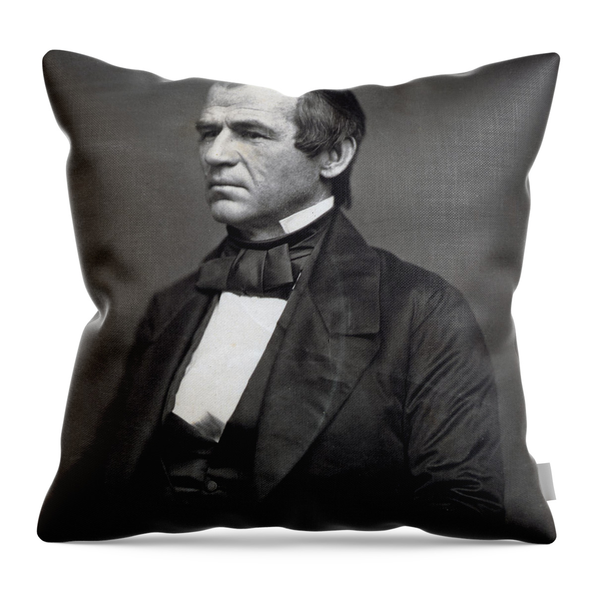president Andrew Johnson Throw Pillow featuring the photograph President Andrew Johnson #1 by International Images