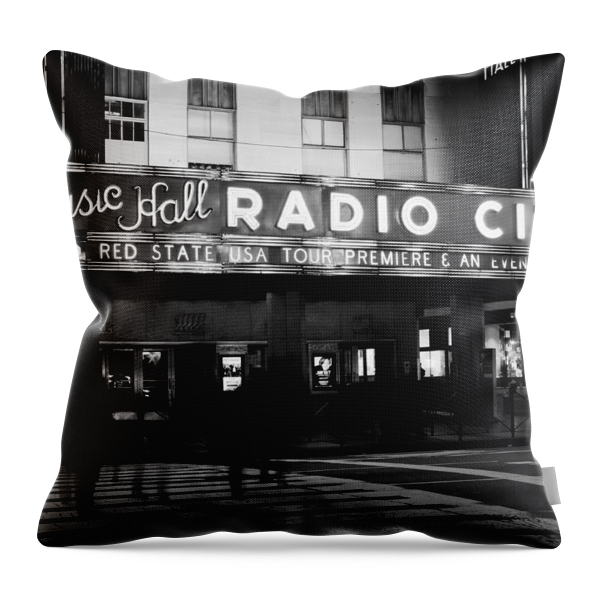 New York City Throw Pillow featuring the photograph Radio City Music Hall #1 by Michael Dorn