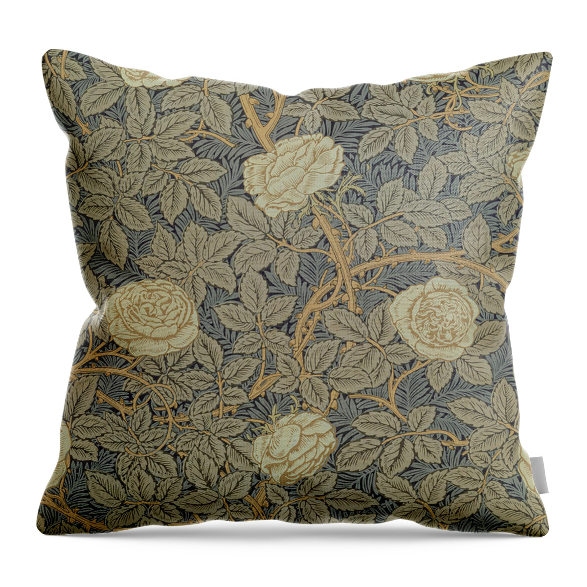 Arts Throw Pillow featuring the tapestry - textile Rose design by William Morris by William Morris
