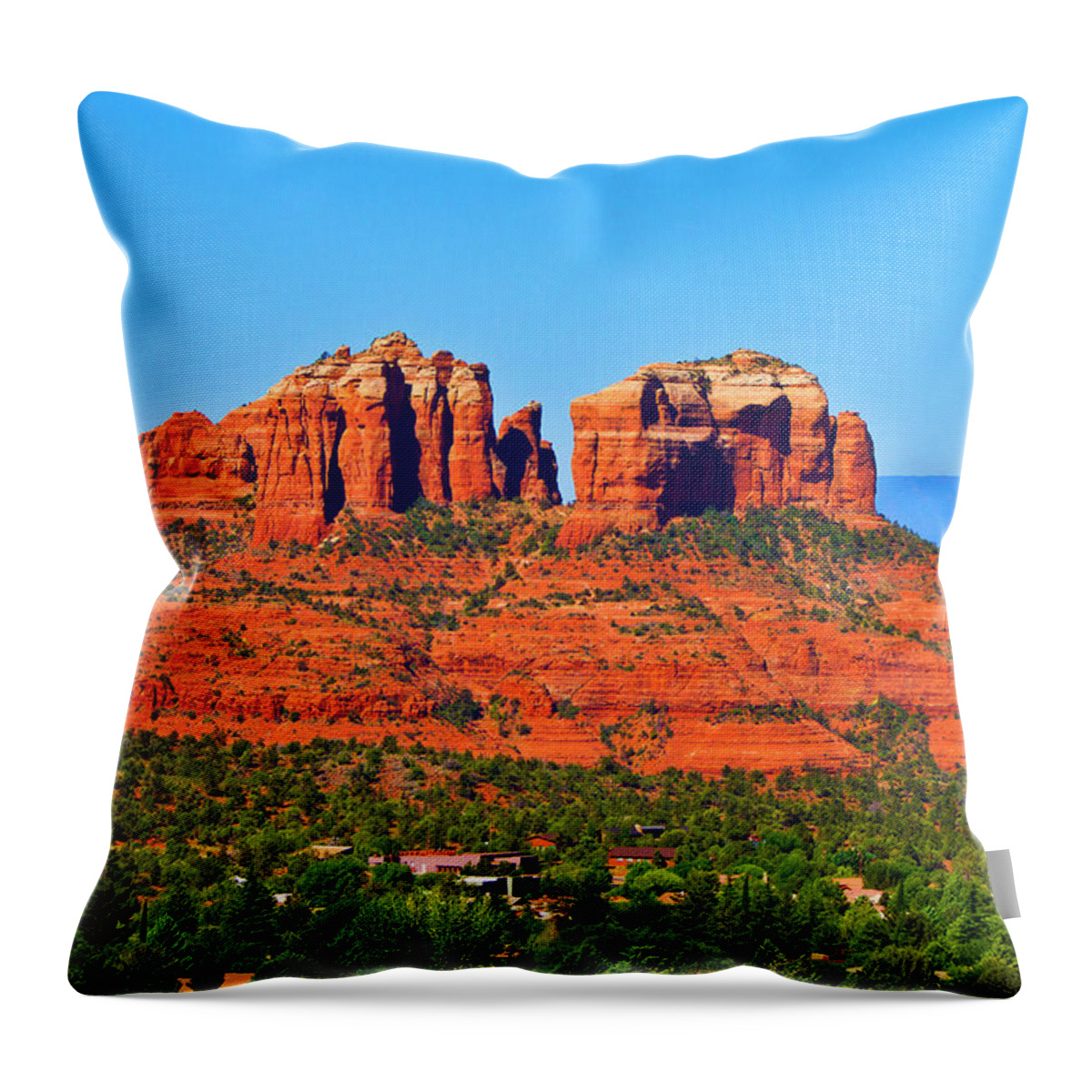 Red Throw Pillow featuring the photograph Sedona Red Rocks #1 by Bill Barber