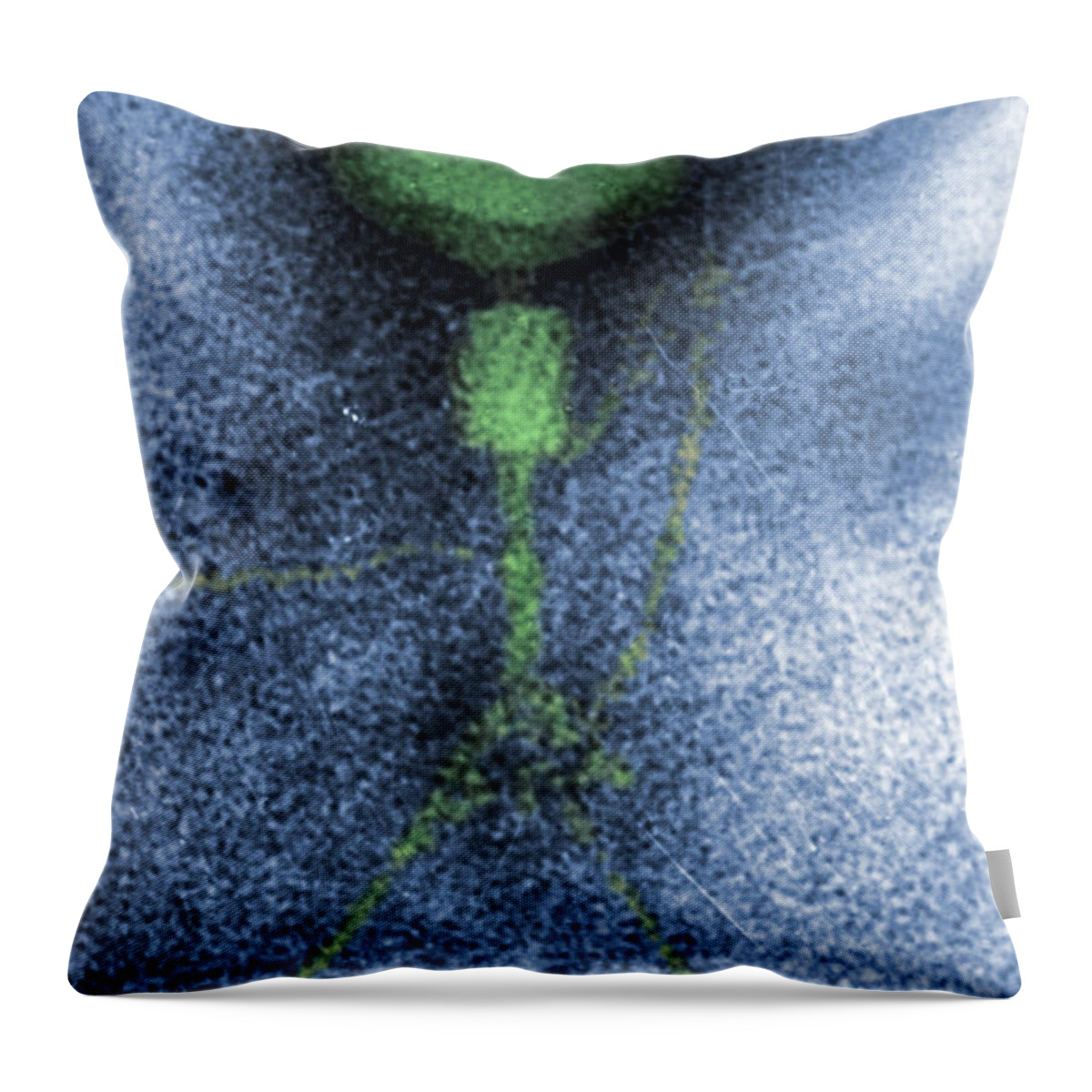 Bacteriophage Throw Pillow featuring the photograph T4 Bacteriophage #1 by Omikron