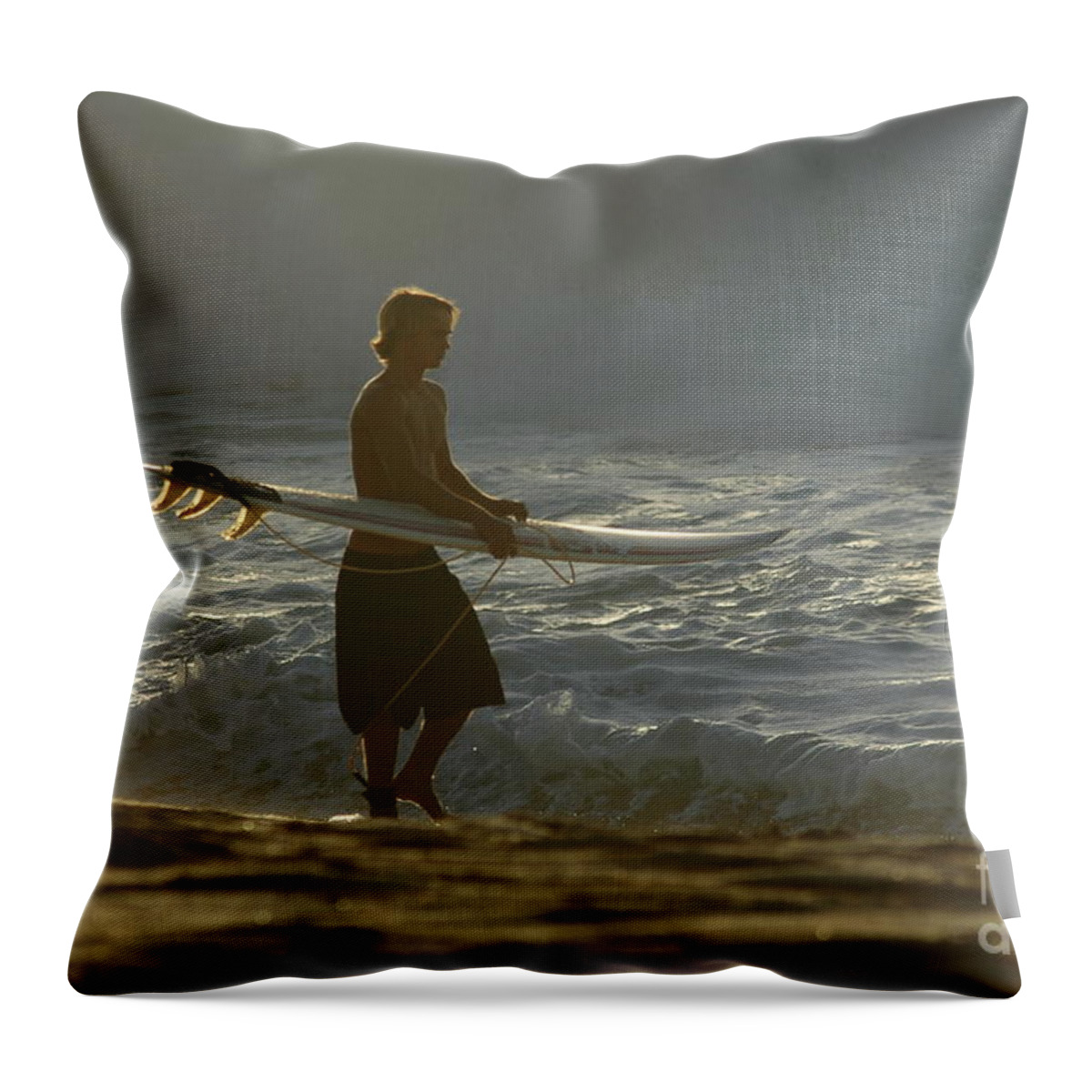 Surf Throw Pillow featuring the photograph Teen Surfer #1 by Mark Gilman