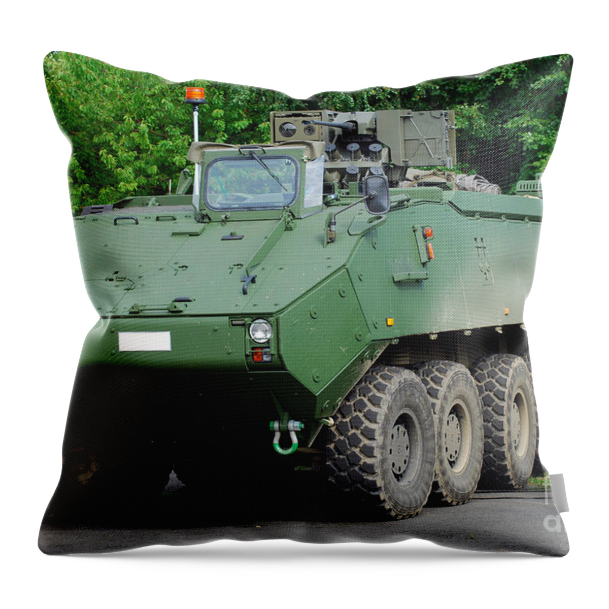 Armament Throw Pillow featuring the photograph The Piranha IIic Of The Belgian Army #1 by Luc De Jaeger