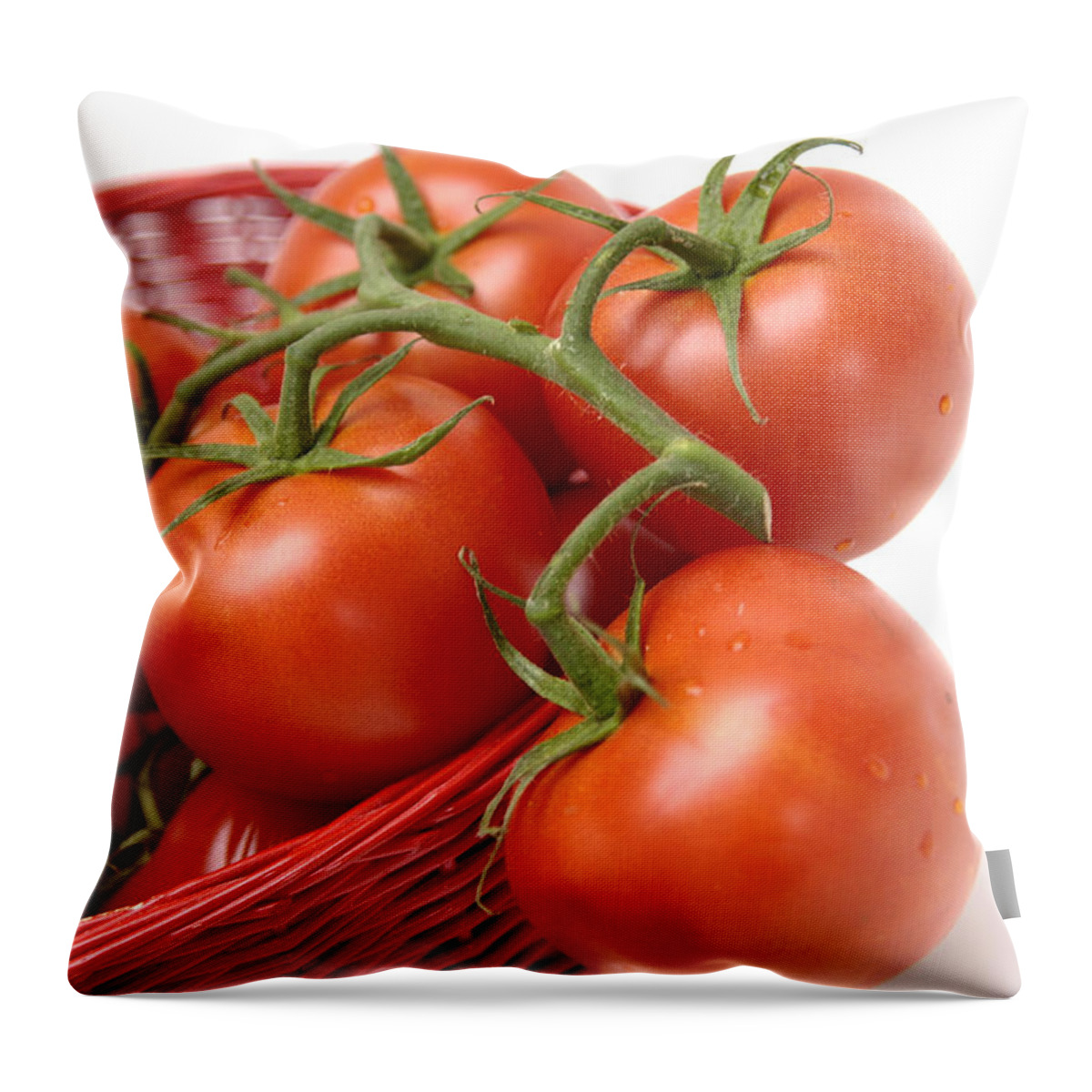   Vine  Throw Pillow featuring the photograph Tomatoes #1 by Bernard Jaubert