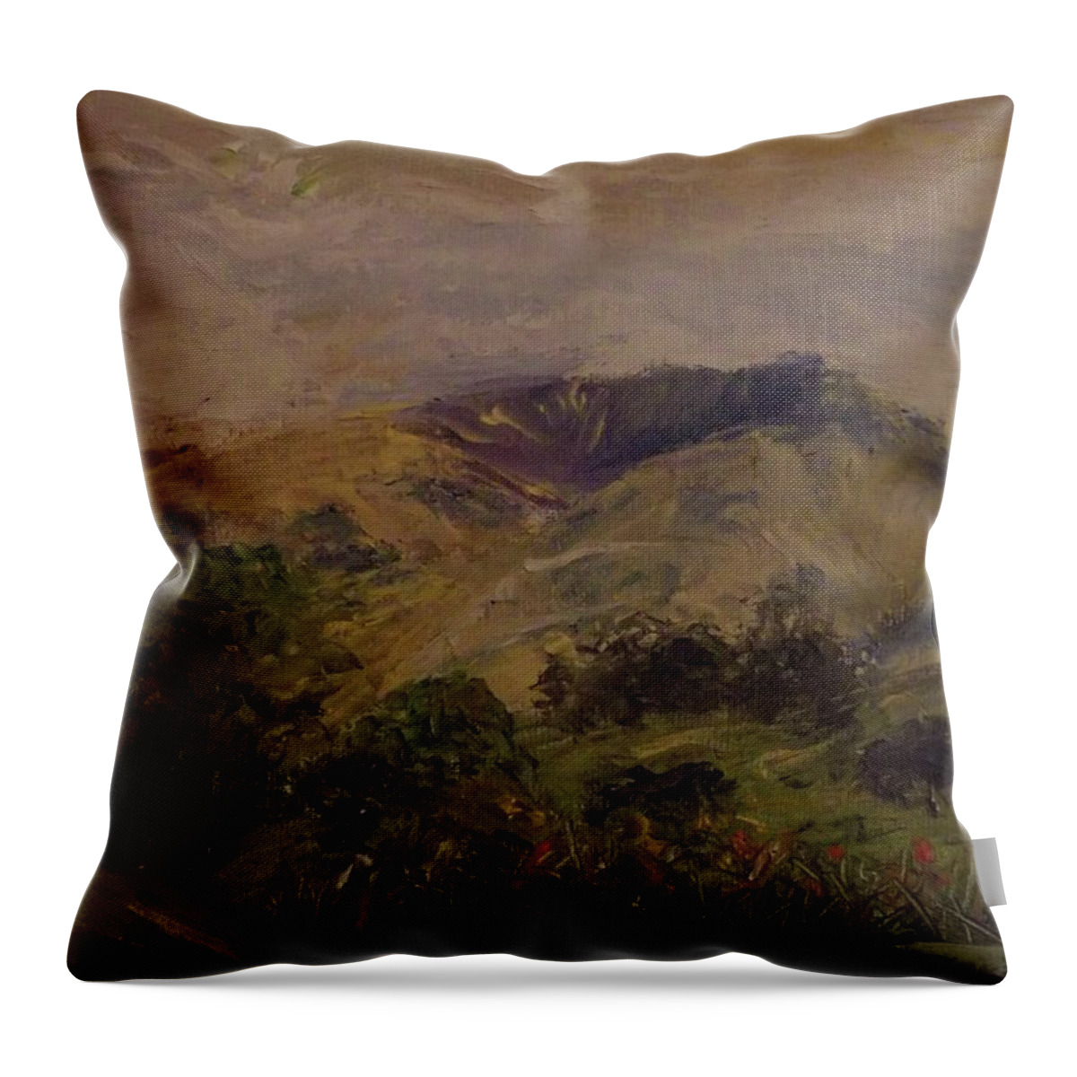 Landscape Throw Pillow featuring the painting Untitled #1 by Stephen King