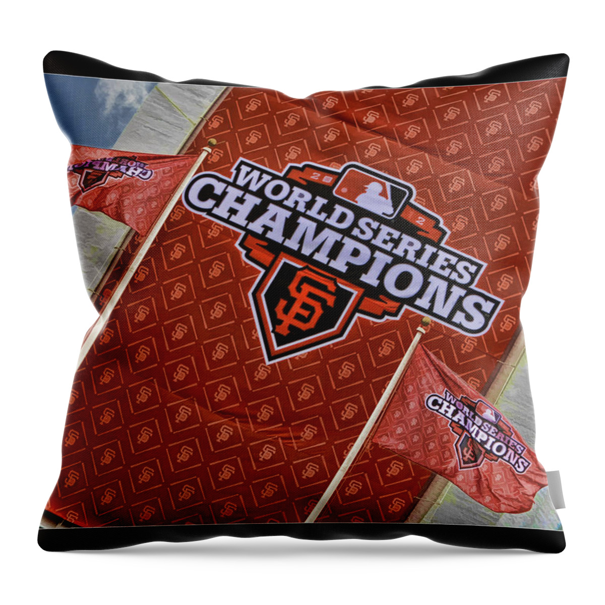 World Series Throw Pillow featuring the photograph World Series Medallions #1 by Blake Richards