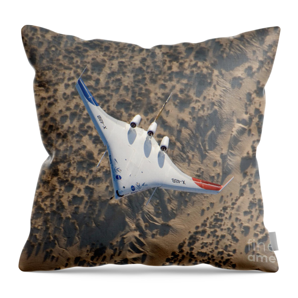 Aerospace Throw Pillow featuring the photograph X-48b Blended Wing Body #10 by Nasa
