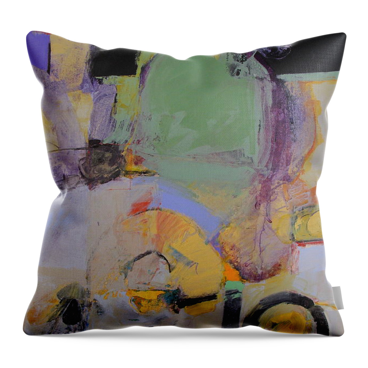Abstract Painting Throw Pillow featuring the painting 10th Street Bass Hole by Cliff Spohn