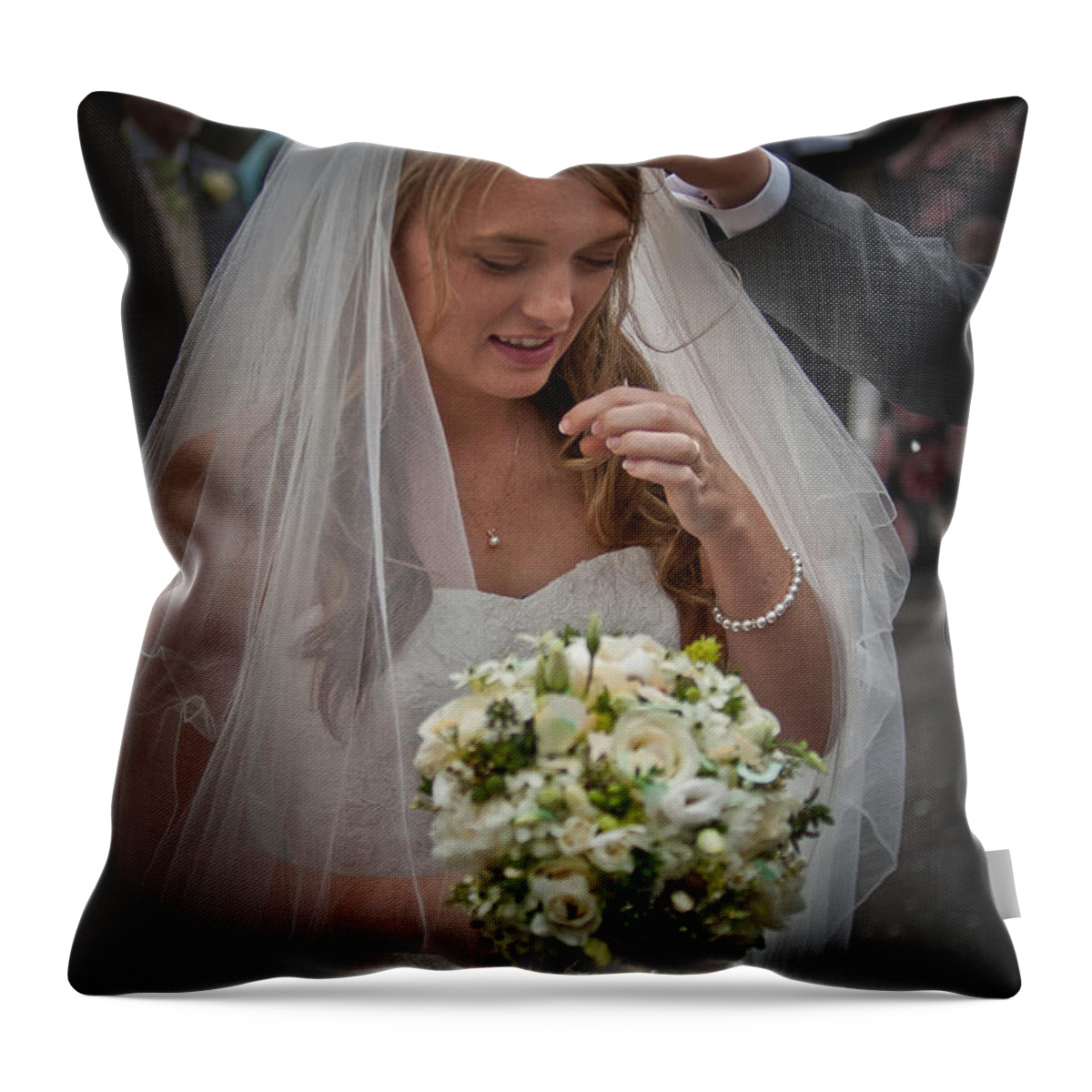 Church Throw Pillow featuring the photograph Tim and Finn Wedding 2012 #11 by Chris Boulton