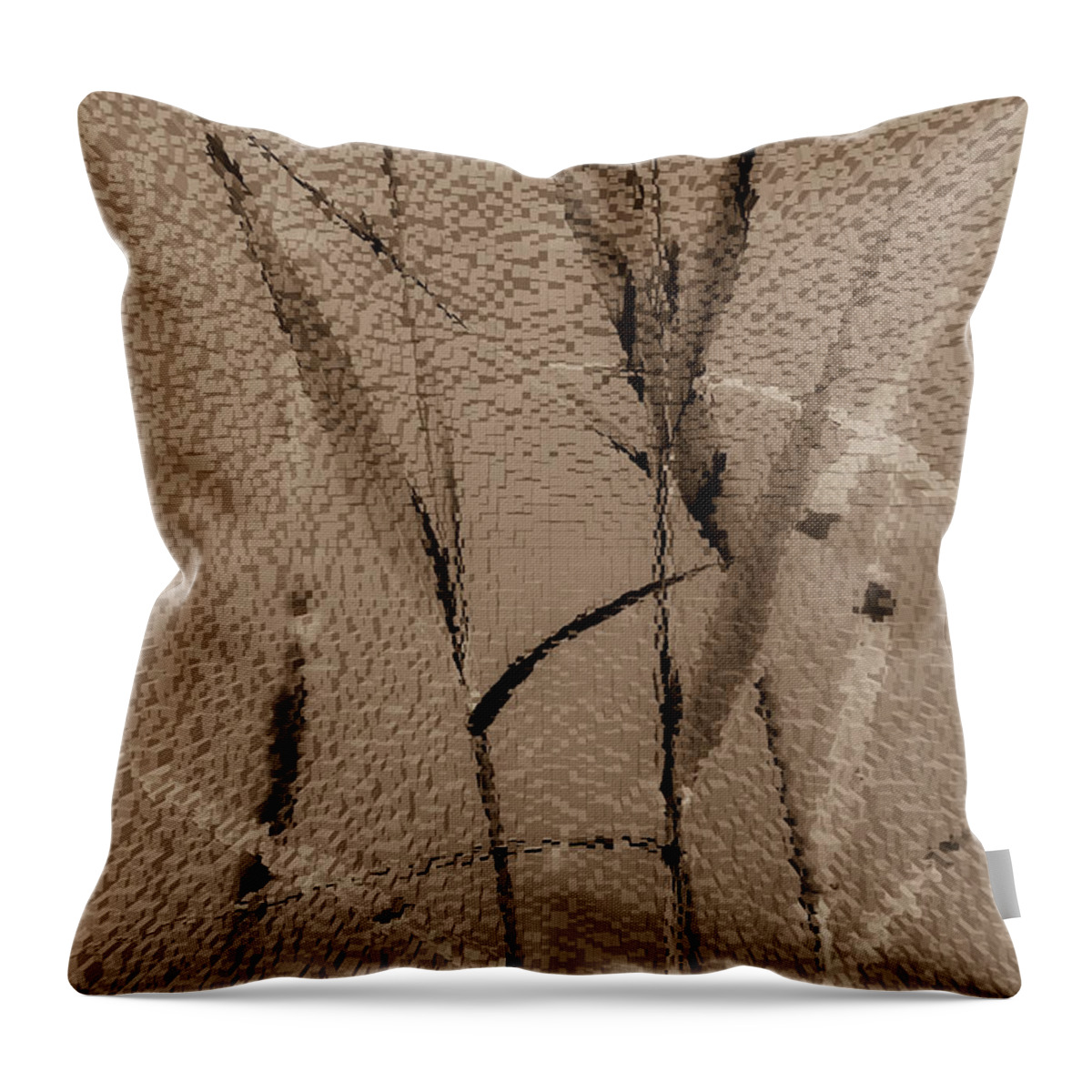 Art Throw Pillow featuring the digital art Water Reed Digital art #14 by David Pyatt
