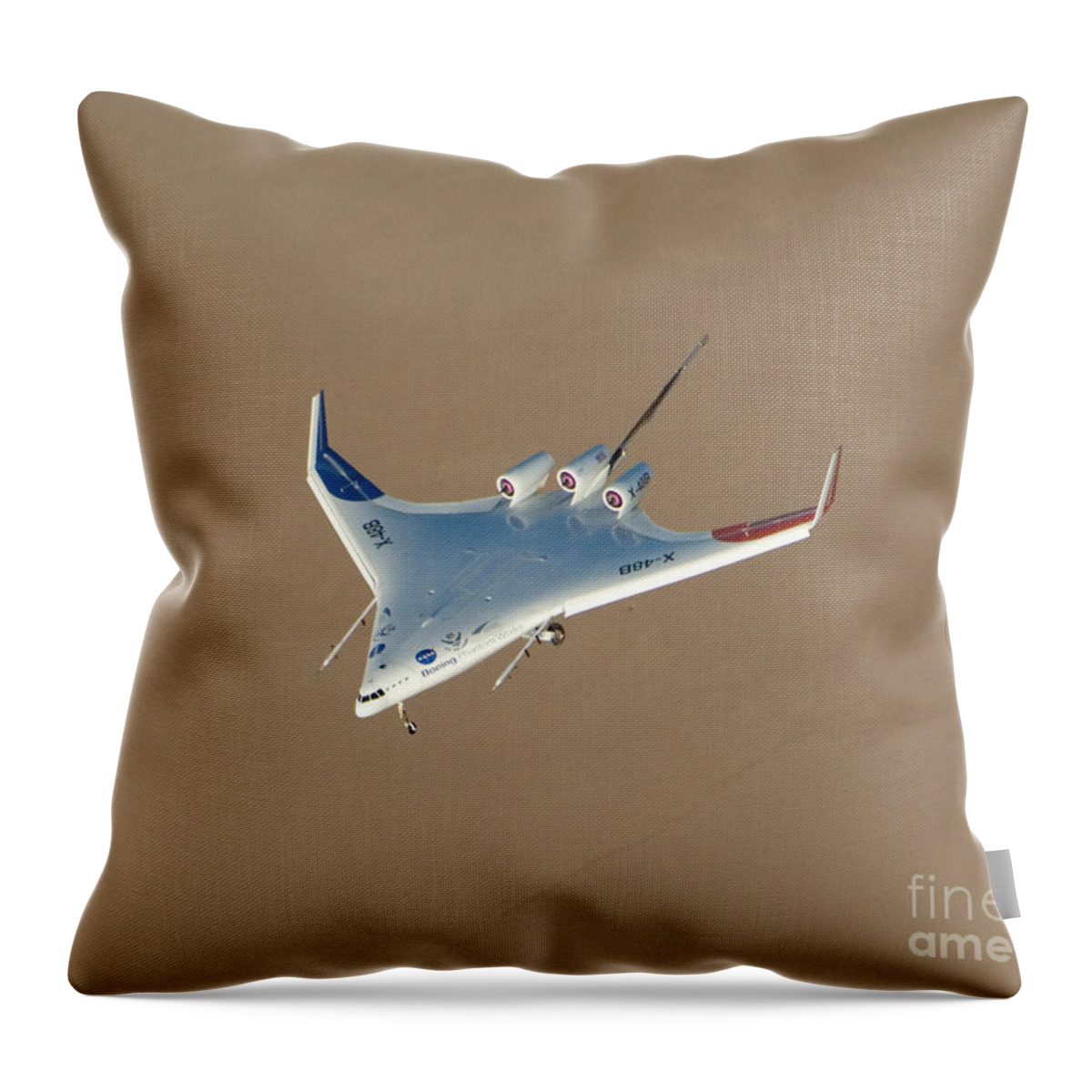 Aerospace Throw Pillow featuring the photograph X-48b Blended Wing Body #14 by Nasa