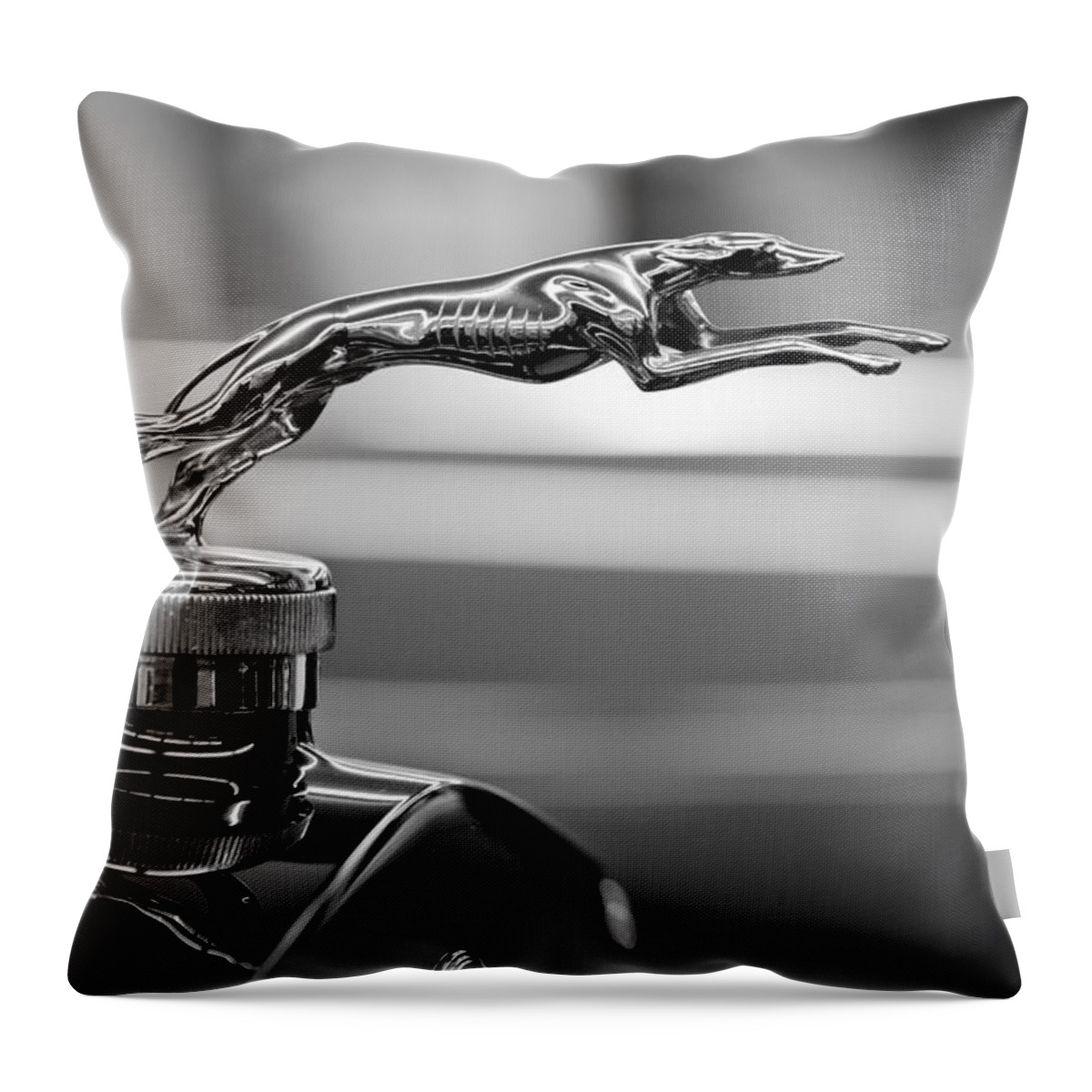 1925 Lincoln Throw Pillow featuring the photograph 1925 Lincoln Town Car Hood Ornament by Sebastian Musial