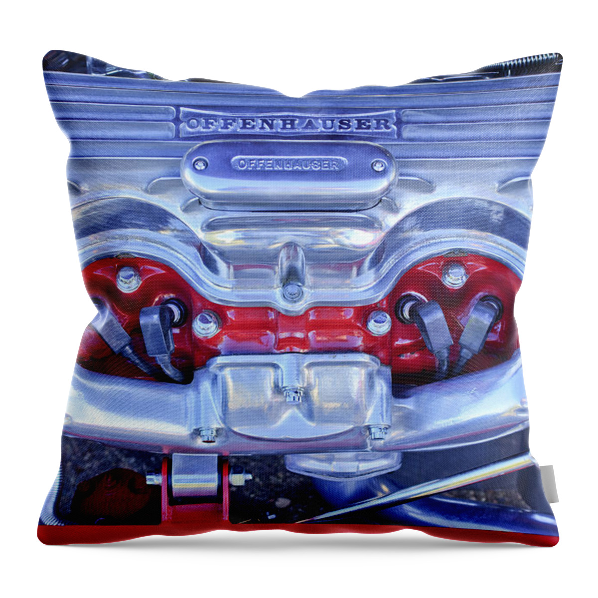 1932 Ford 409 Engine Throw Pillow featuring the photograph 1932 Ford 409 Engine by Jill Reger