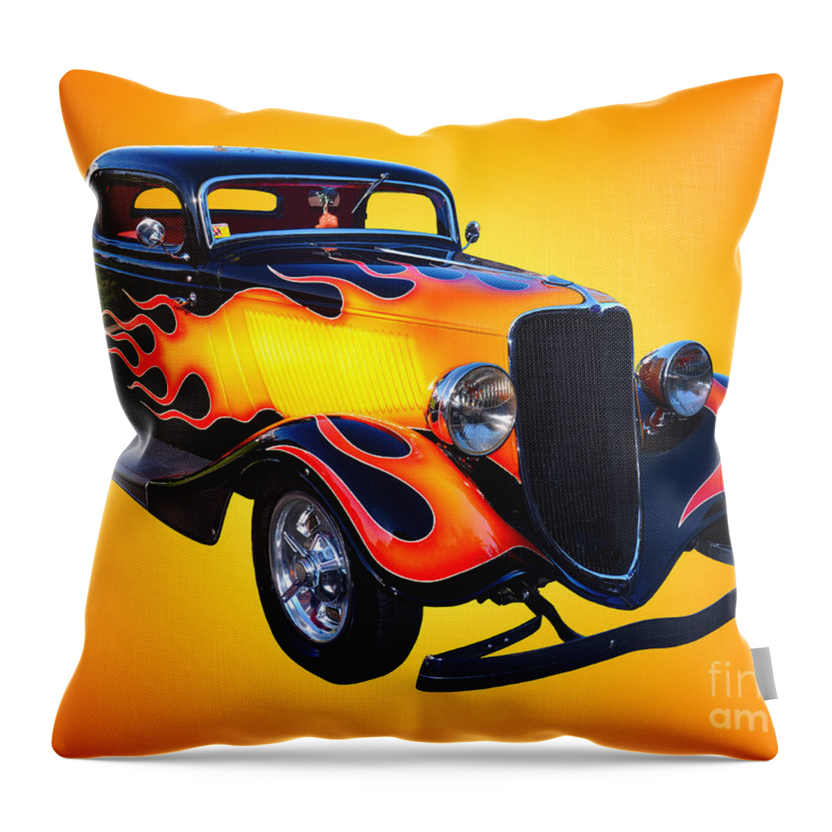 Car Throw Pillow featuring the photograph 1934 Ford 3 Window Coupe Hotrod by Jim Carrell