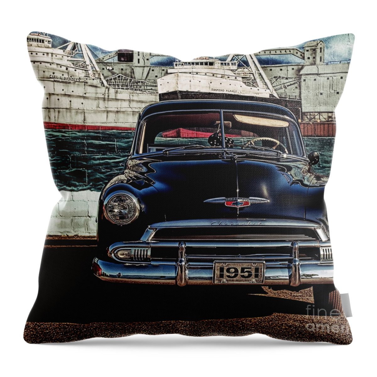 Car Throw Pillow featuring the photograph 1951 by Terry Doyle