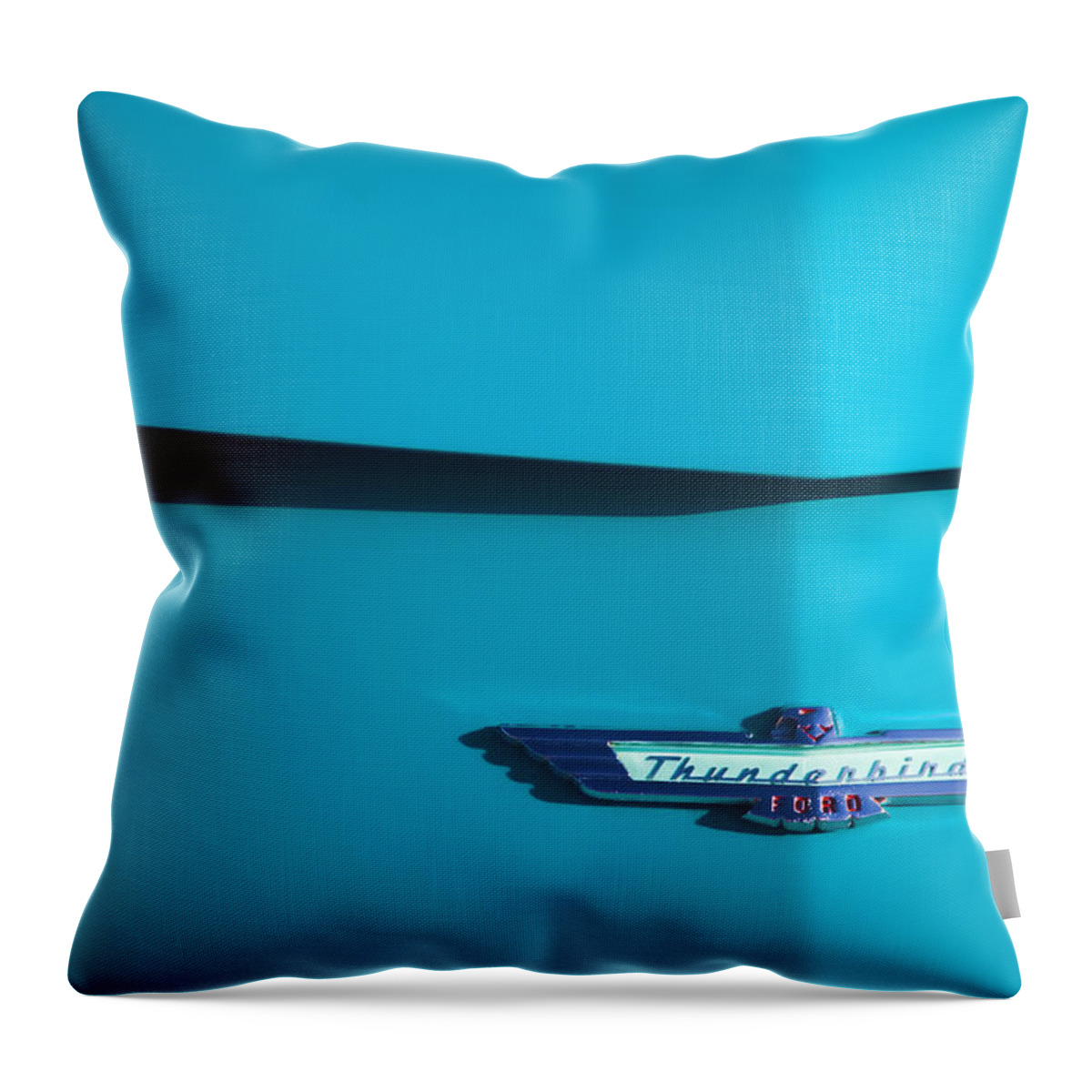 1956 Throw Pillow featuring the photograph 1956 Ford Thunderbird by Carol Leigh