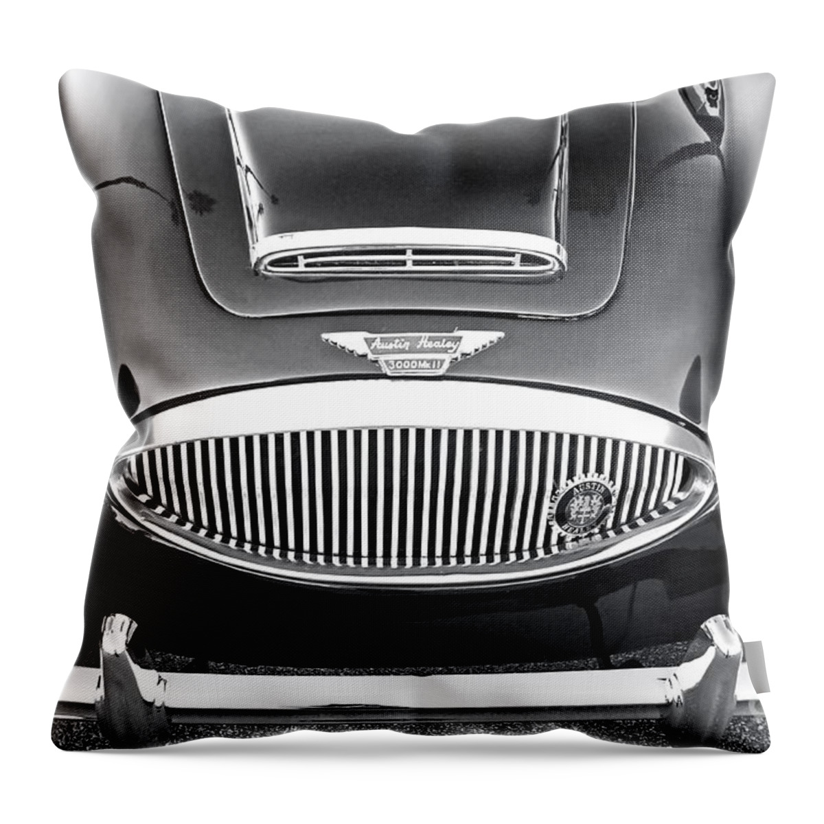 1961 Austin Healey Throw Pillow featuring the photograph 1961 Austin Healey 3000 by Gwyn Newcombe