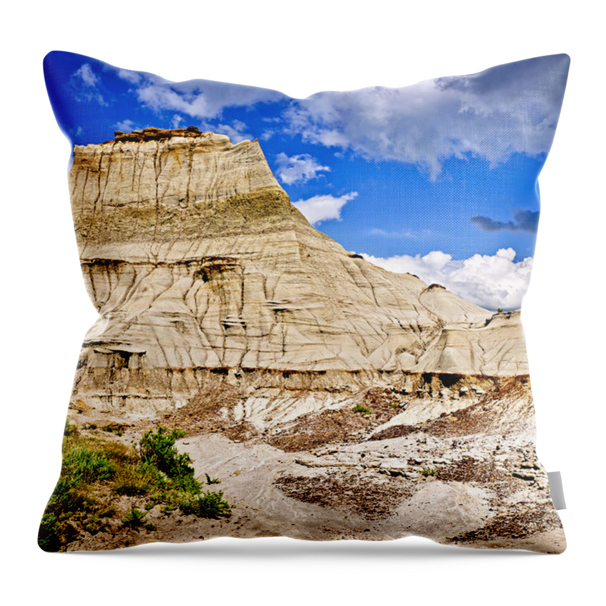Badlands Throw Pillow featuring the photograph Badlands in Alberta 4 by Elena Elisseeva