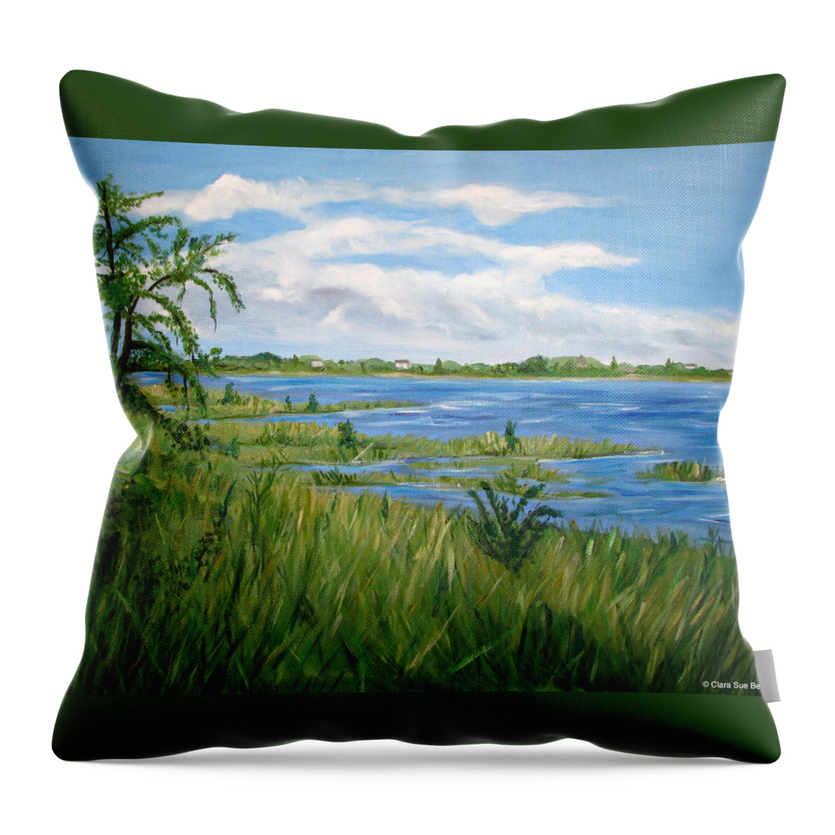 Barnegat Bay Throw Pillow featuring the painting Bayville 1 #2 by Clara Sue Beym