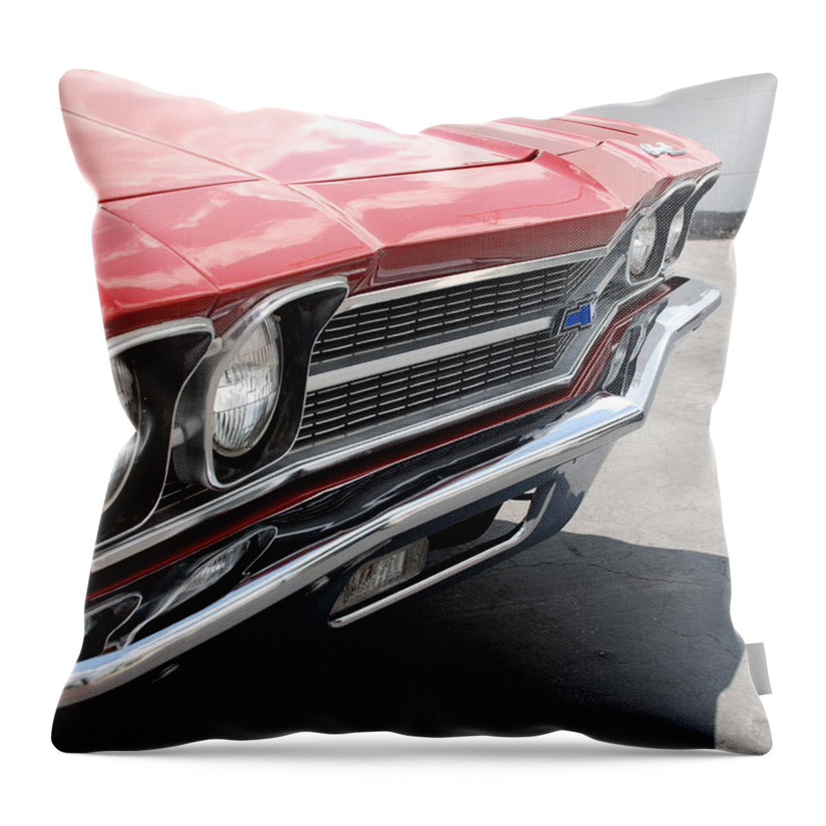 Chevy Throw Pillow featuring the photograph Cherry Chevelle #2 by Rob Hans