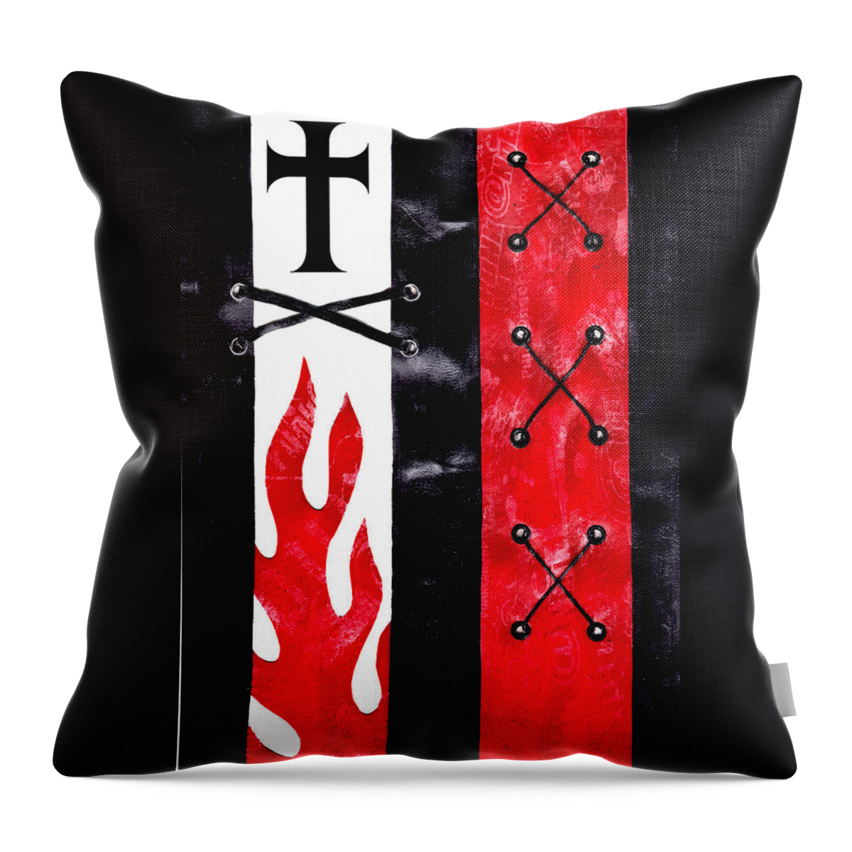 Goth Throw Pillow featuring the digital art Cross Over by Roseanne Jones
