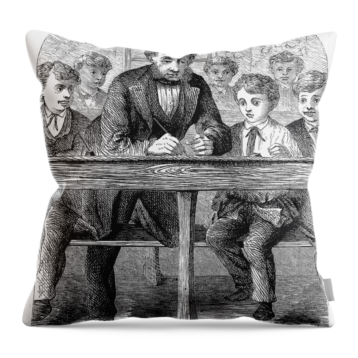 19th Century Throw Pillow featuring the photograph Elementary School #2 by Granger