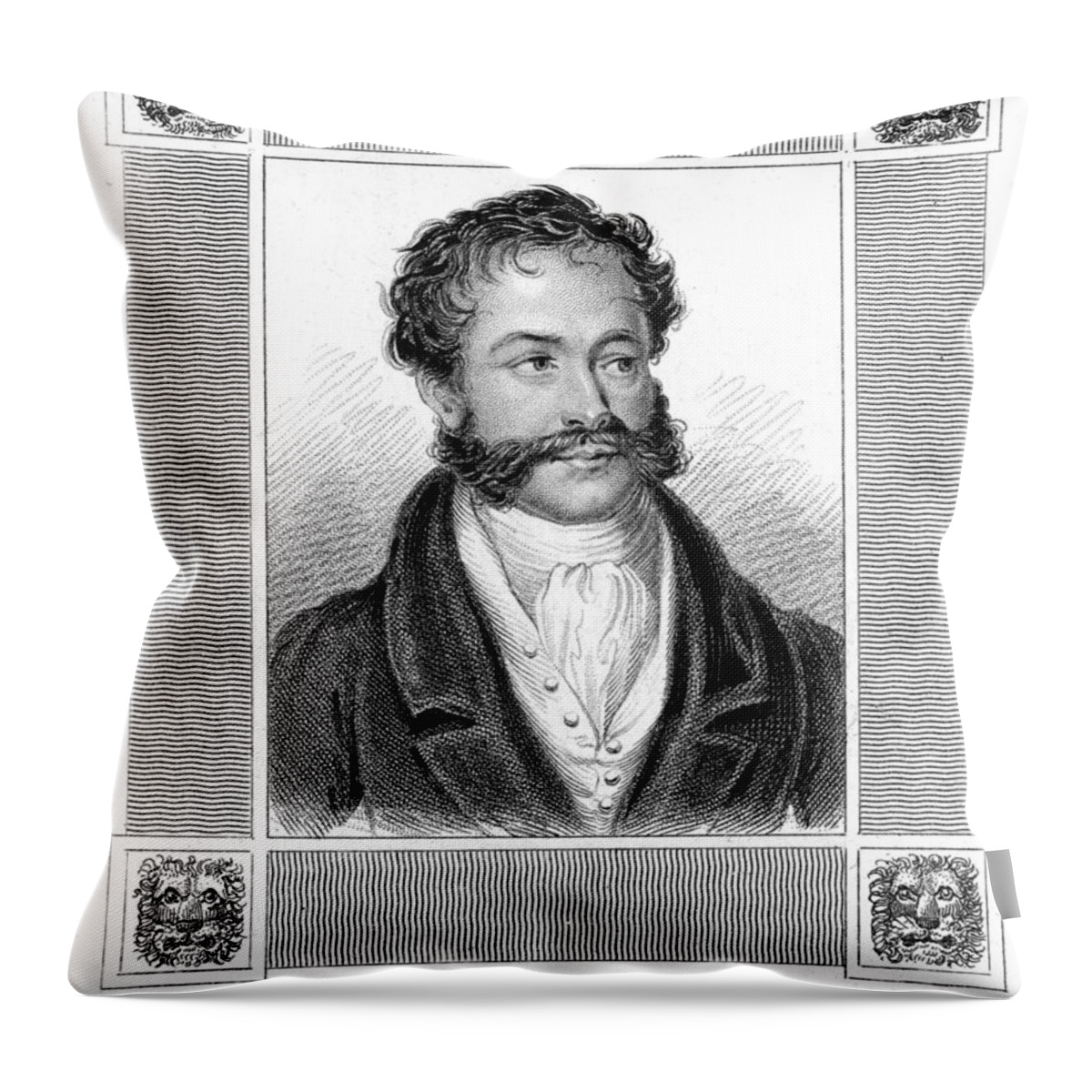 19th Century Throw Pillow featuring the photograph Giovanni Battista Belzoni #2 by Granger