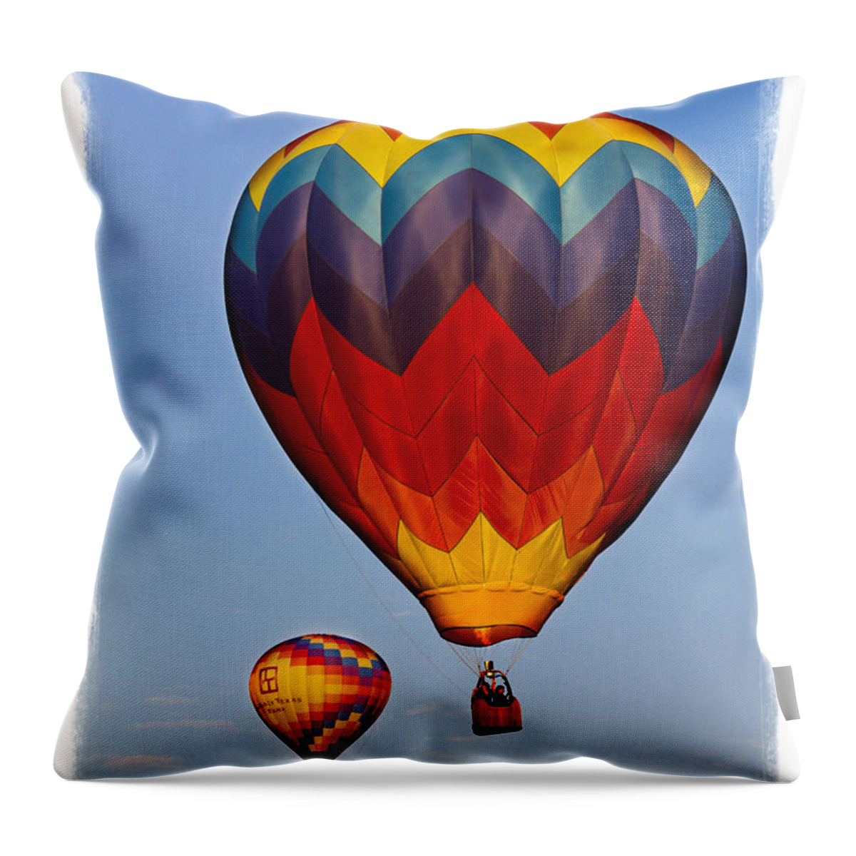 Balloon Throw Pillow featuring the photograph Hot air balloons #2 by Elena Nosyreva