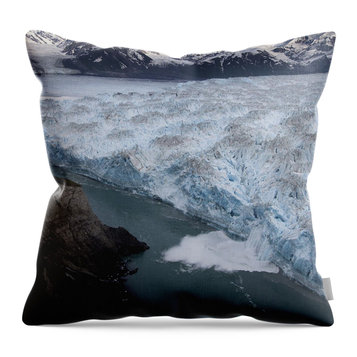 00477978 Throw Pillow featuring the photograph Hubbard Glacier Encroaching On Gilbert Point #6 by Matthias Breiter
