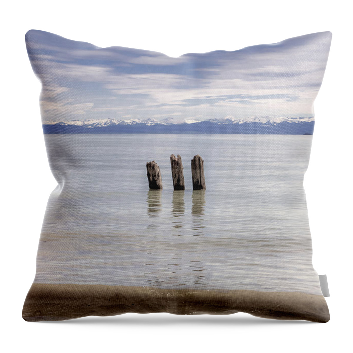 Wood Pile Throw Pillow featuring the photograph Lake Constance #2 by Joana Kruse