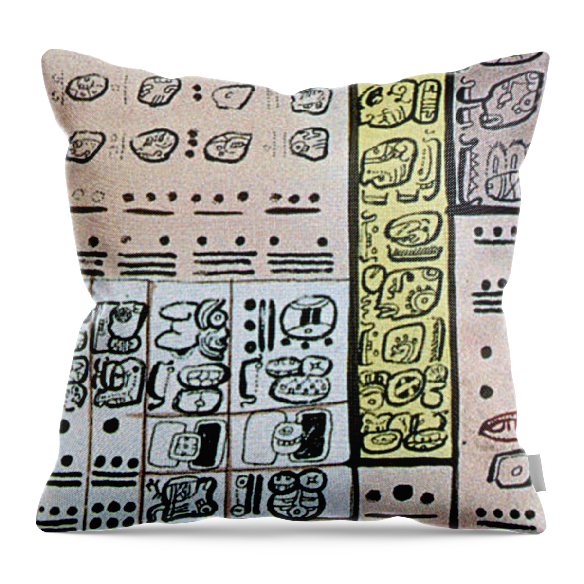 Science Throw Pillow featuring the photograph Mayan Number System, Codex Dresdensis #3 by Photo Researchers