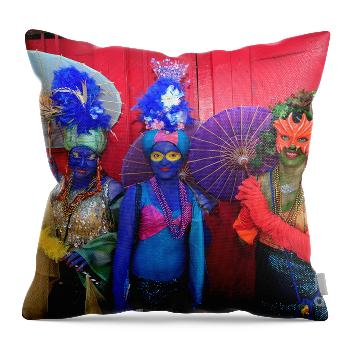 Parades Throw Pillow featuring the photograph Mermaid Parade 2011 Coney Island #2 by Mark Gilman