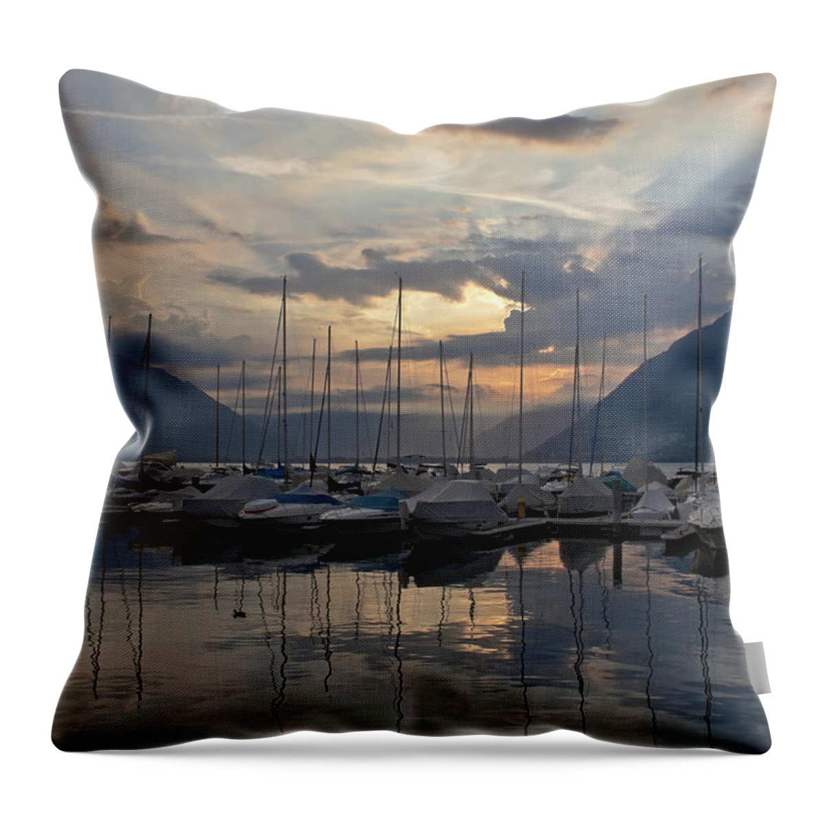 Lago Maggiore Throw Pillow featuring the photograph Porto Patriziale Ascona #2 by Joana Kruse