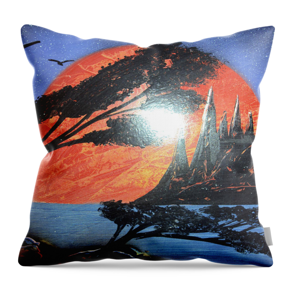 Palms Throw Pillow featuring the mixed media Untitled #11 by Artista Elisabet
