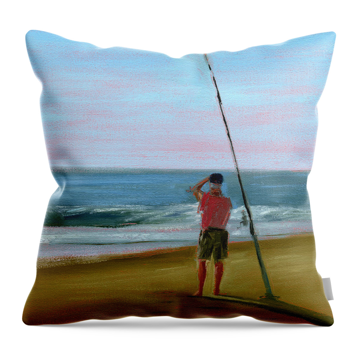 Beach Throw Pillow featuring the painting Untitled #245 by Chris N Rohrbach