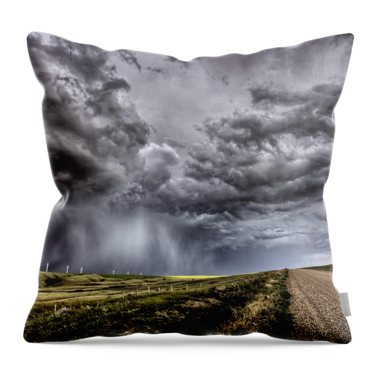 Storm Throw Pillow featuring the photograph Storm Clouds Saskatchewan #27 by Mark Duffy