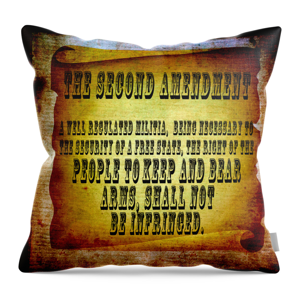 Usa Throw Pillow featuring the mixed media 2nd Amendment by Angelina Tamez
