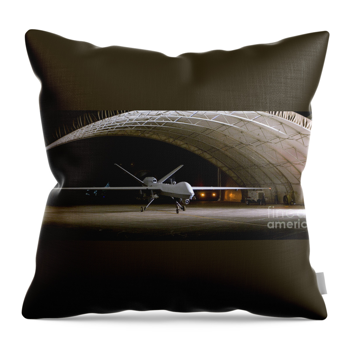 Mq-9 Reaper Throw Pillow featuring the photograph Mq-9 Reaper #3 by Photo Researchers