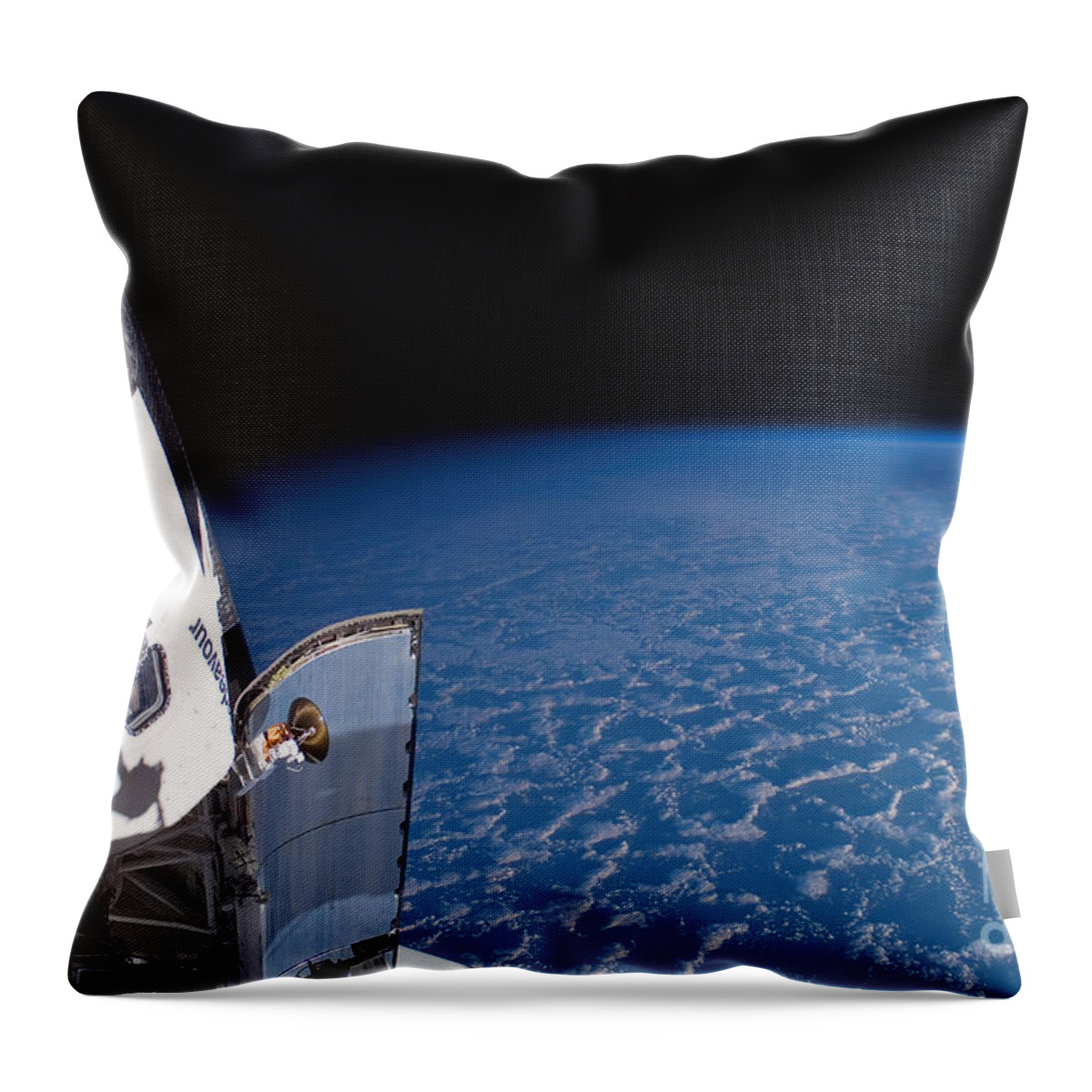 Cloud Throw Pillow featuring the photograph Space Shuttle Endeavour #3 by Stocktrek Images