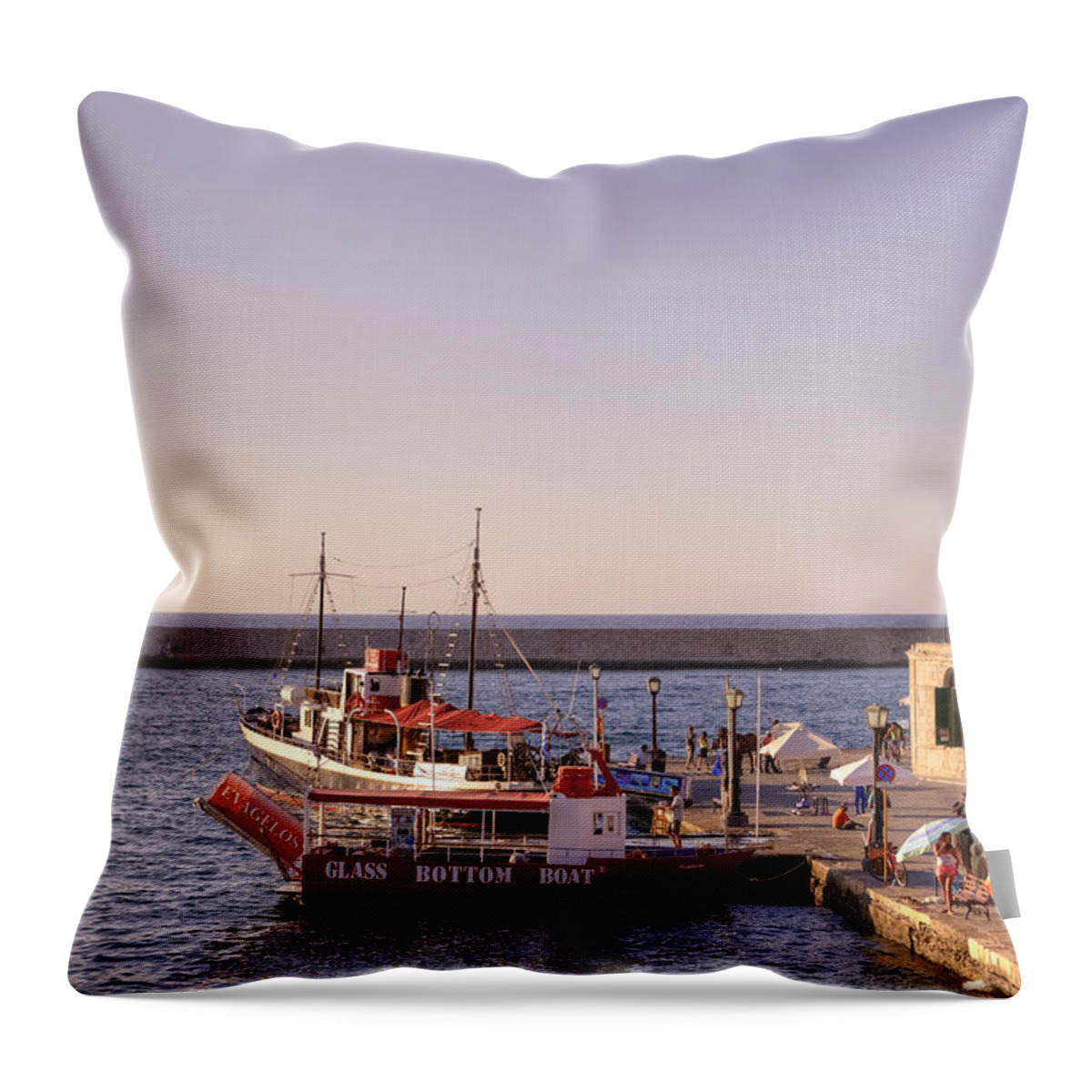 Lighthouse Throw Pillow featuring the photograph Chania - Crete #4 by Joana Kruse