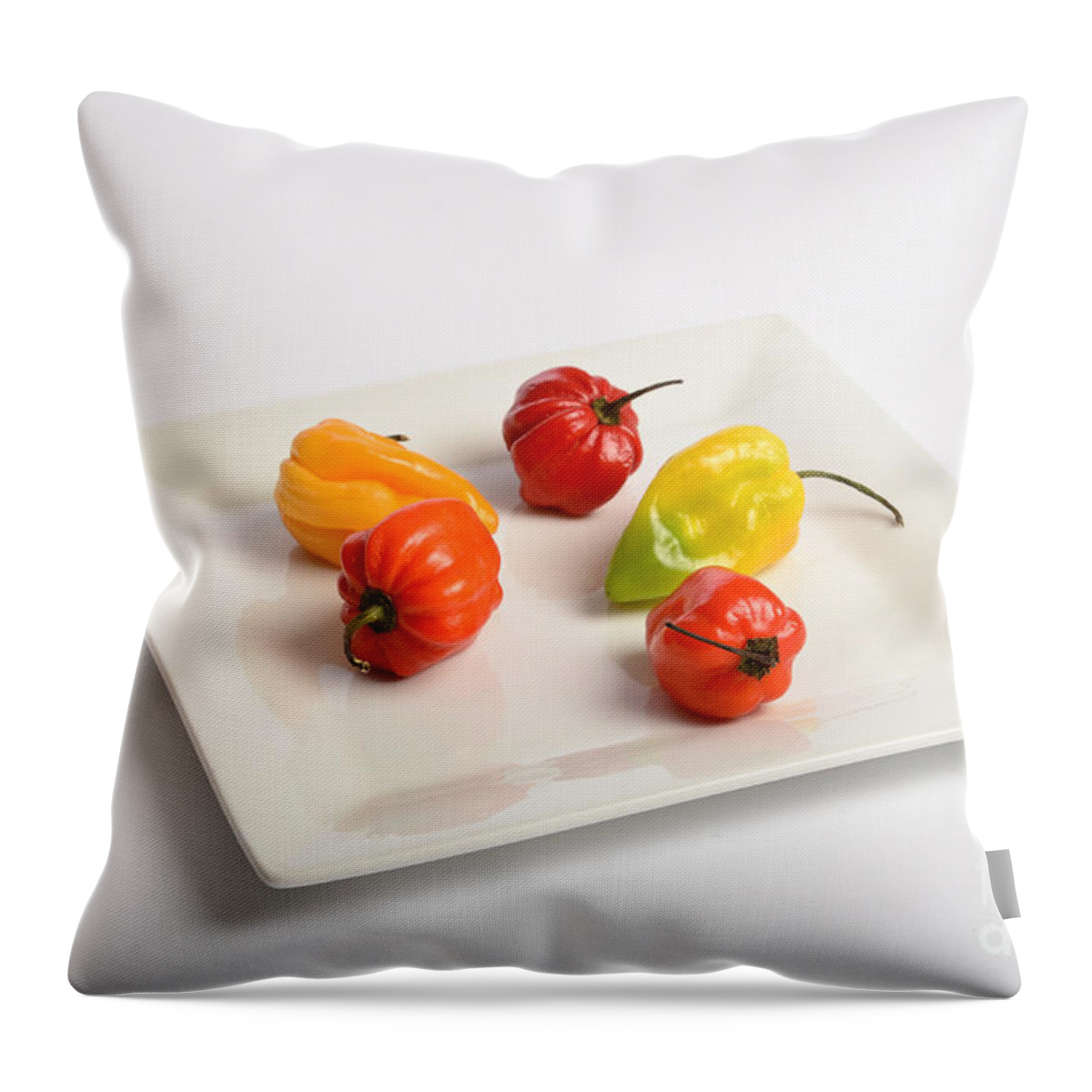 Chili Throw Pillow featuring the photograph Habanero Chili Pepper #4 by Photo Researchers, Inc.