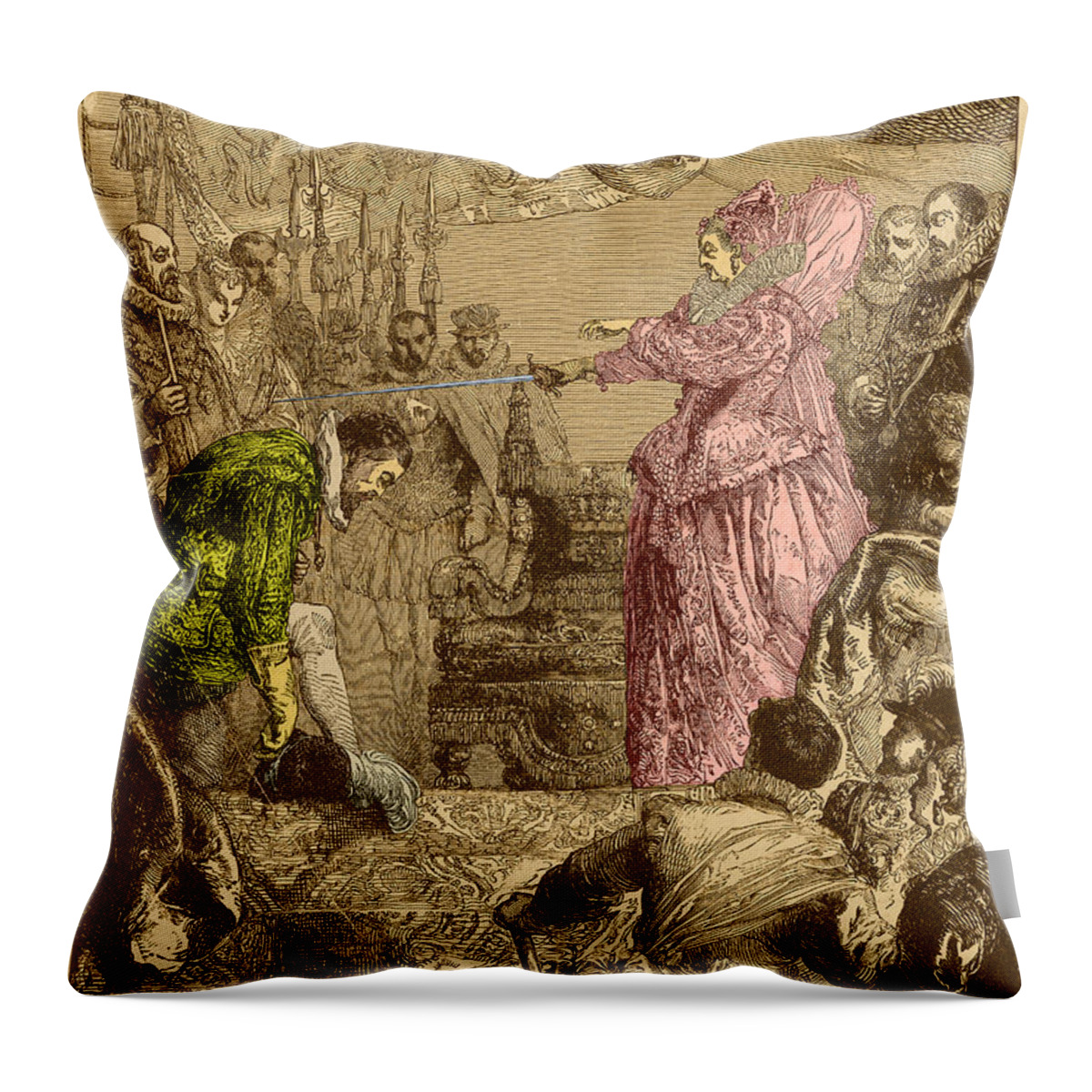 Francis Drake Throw Pillow featuring the photograph Sir Francis Drake, English Explorer #4 by Photo Researchers