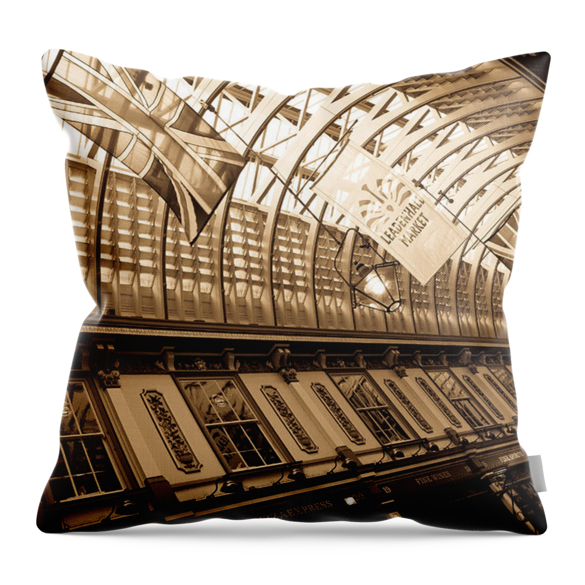 Leadenhall Throw Pillow featuring the photograph Leadenhall Market London #45 by David Pyatt