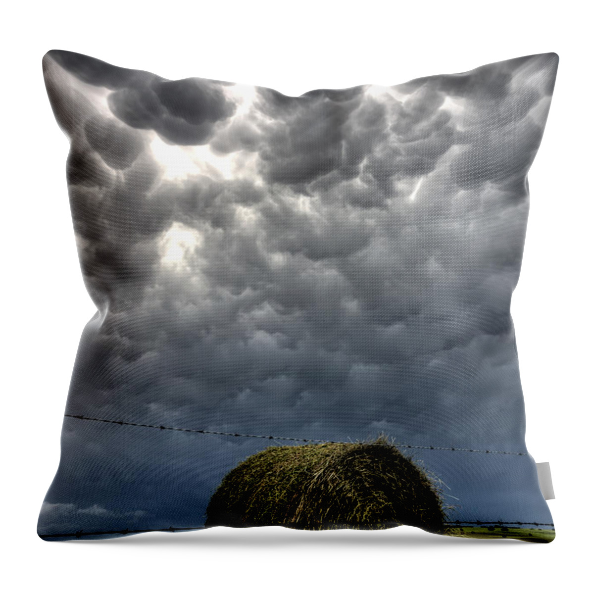 Storm Throw Pillow featuring the photograph Storm Clouds Saskatchewan #49 by Mark Duffy